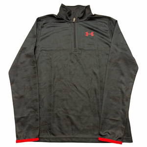 Under Armour Black Quarter Zip Red Accents Youth Boy XL Heatgear Loose